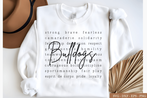 A Bulldogs Word Collage for Embroidered Team Spirit