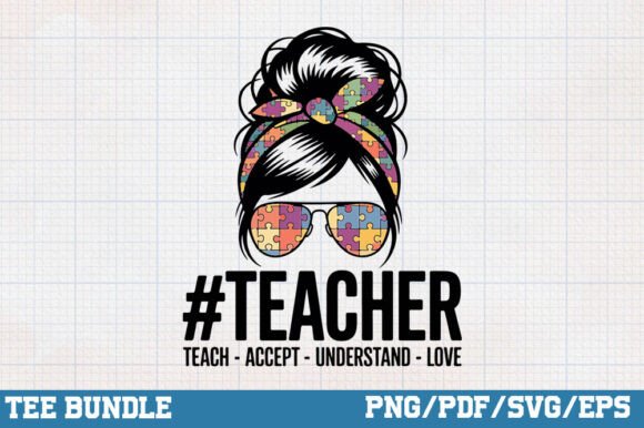 Autism Teacher Teach Accept: A Heartfelt Design