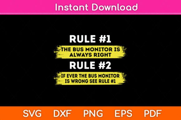 Embroidery Perspective: School Bus Monitor Rules File