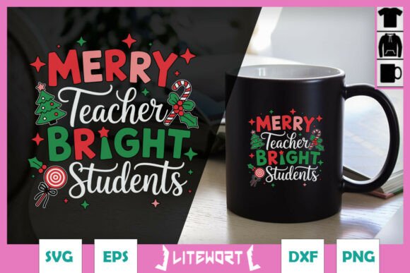 Merry Teacher Bright Students Christmas Design Review