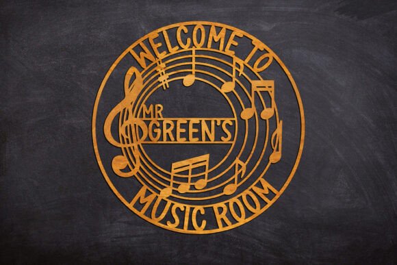 Music Teacher Name Sign Ornament SVG