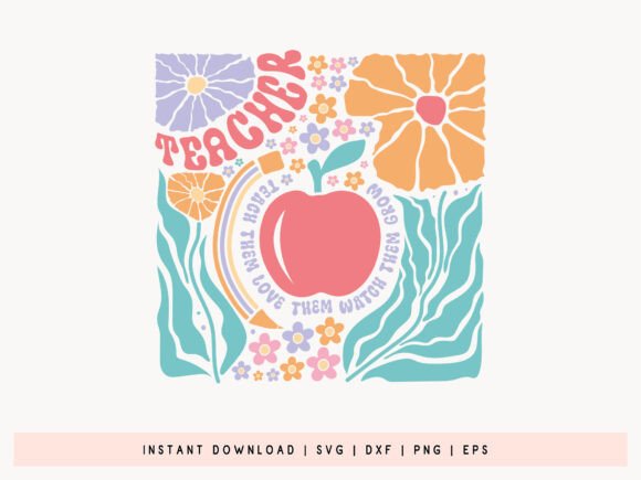 Teacher Apple Boho Floral SVG Design Review