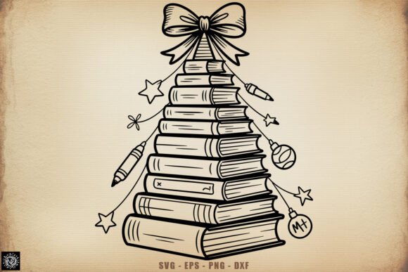 Teacher Book Christmas Tree SVG: A Festive Embroidery Design
