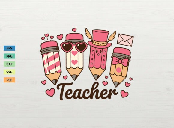 Teacher Shirt Valentine Pencil SVG PNG Review